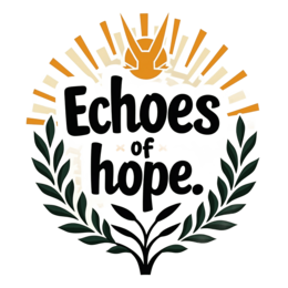 echoes of hope SVG PNG design with bold lettering, black and green floral elements