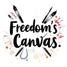 freedom canvas supplies SVG PNG design with bold lettering