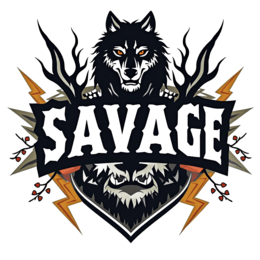 savage wolf SVG PNG design with bold lettering