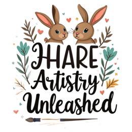 hare artistry SVG PNG design with bold lettering, floral elements