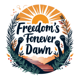 freedom sunrise shirt SVG PNG design with bold lettering, orange floral elements, an uplifting message