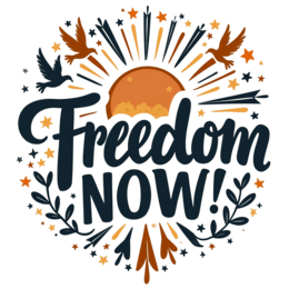 freedom sunrise SVG PNG design with bold lettering