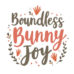 bunny quotes joy floral SVG PNG design with hand-drawn style, white and orange floral elements