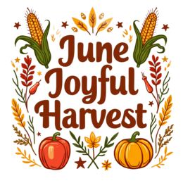 june harvest shirt SVG PNG design with bold lettering, orange and red floral elements