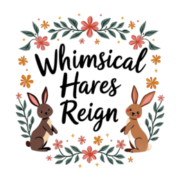 whimsical hare SVG PNG design with bold lettering, orange and pink floral elements