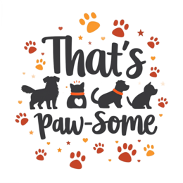 paw some pet silhouettes SVG PNG design with bold lettering
