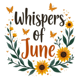 june sunflowers butterflies SVG PNG design with hand-drawn style, orange and red floral elements
