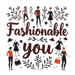 fashionable floral SVG PNG design with bold lettering, black and white floral elements