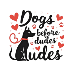 quotes dogs before dudes SVG PNG design with bold lettering