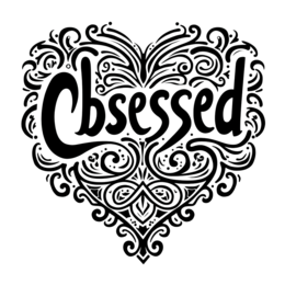 heart obssessed SVG PNG design with bold lettering