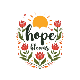 flower sunshine SVG PNG design with bold lettering, orange and red floral elements, an uplifting message