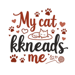cat knneads love SVG PNG design with bold lettering