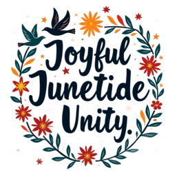 floral juneteenth SVG PNG design with hand-drawn style, bold lettering, orange and red floral elements