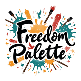 freedom palette artistic splashes SVG PNG design with hand-drawn style, bold lettering