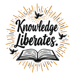 knowledge liberates SVG PNG design with an uplifting message