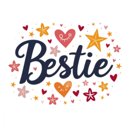 bestie SVG PNG design with bold lettering