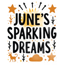 june stars SVG PNG design with hand-drawn style, bold lettering