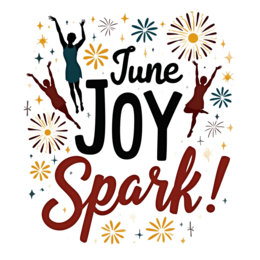 june joy spark SVG PNG design with bold lettering