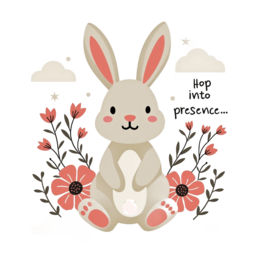 fantasy bunny flower SVG PNG design with white and pink floral elements
