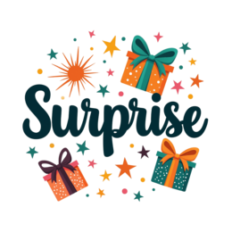 surprise gifts stars SVG PNG design with bold lettering