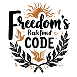 freedom sun doves wreath SVG PNG design with bold lettering, black and red floral elements, an uplifting message