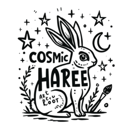 cosmic hare SVG PNG design with bold lettering