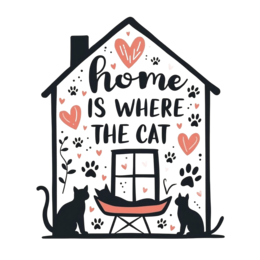 home cat love SVG PNG design with bold lettering
