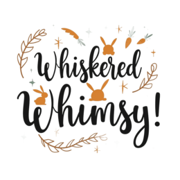 whiskers bunnies SVG PNG design with hand-drawn style, bold lettering, black and white floral elements