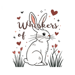 rabbit illustration SVG PNG design with red and green floral elements