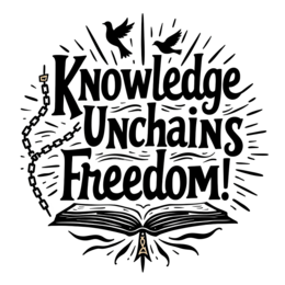quotes knowledge freedom SVG PNG design with hand-drawn style, bold lettering