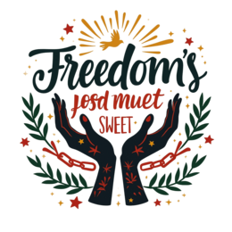 freedom hands SVG PNG design with hand-drawn style, floral elements, an elegant visual style