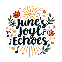 june music flower SVG PNG design with hand-drawn style, bold lettering, orange and green floral elements