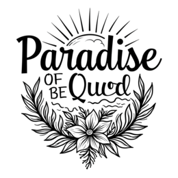 paradise floral flower SVG PNG design with hand-drawn style, bold lettering, black and white floral elements
