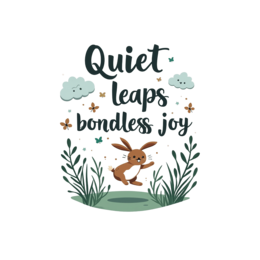 quiet leaps joy SVG PNG design with green floral elements