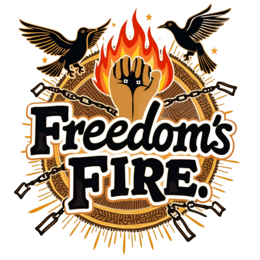 freedom fire graphics SVG PNG design with bold lettering