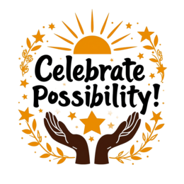 inspiration positive energy SVG PNG design with bold lettering, black and orange floral elements, an uplifting message