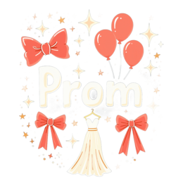 prom dress balloons SVG PNG design with bold lettering