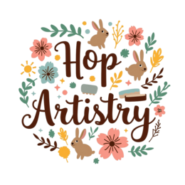 hop rabbits flowers SVG PNG design with white and pink floral elements