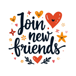 friends join love flower SVG PNG design with bold lettering, white and orange floral elements