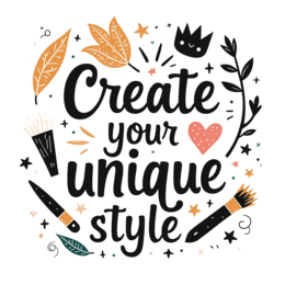 create your unique SVG PNG design with hand-drawn style, bold lettering, black and orange floral elements