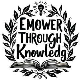 empower knowledge wreath SVG PNG design with hand-drawn style, bold lettering, black floral elements