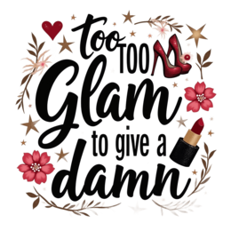 quotes glam SVG PNG design with bold lettering, black and pink floral elements