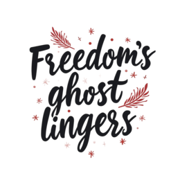 sarcastic freedom ghost quote SVG PNG design with bold lettering, black and white floral elements