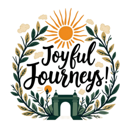 joyful journeys SVG PNG design with hand-drawn style, bold lettering, green and yellow floral elements