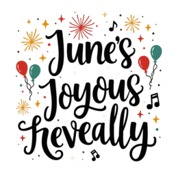 june balloon music SVG PNG design with bold lettering