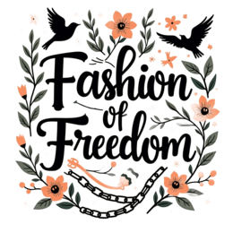 fashion freedom floral SVG PNG design with hand-drawn style, bold lettering, orange and pink floral elements