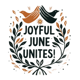 june birds unity SVG PNG design with bold lettering, black and orange floral elements