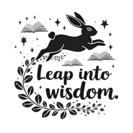 rabbit books wisdom SVG PNG design with bold lettering