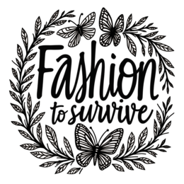 butterflies fashion wreath SVG PNG design with bold lettering, black floral elements