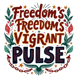 freedom illustration SVG PNG design with bold lettering, floral elements, an uplifting message